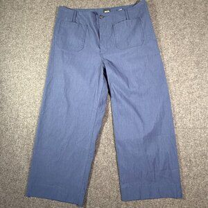 Maeve Colette Full Length Linen Blend Wide Leg Pants in Blue // Sz 20W